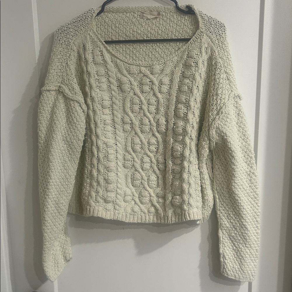 Altar'd State Cream Cable Knit Sweater